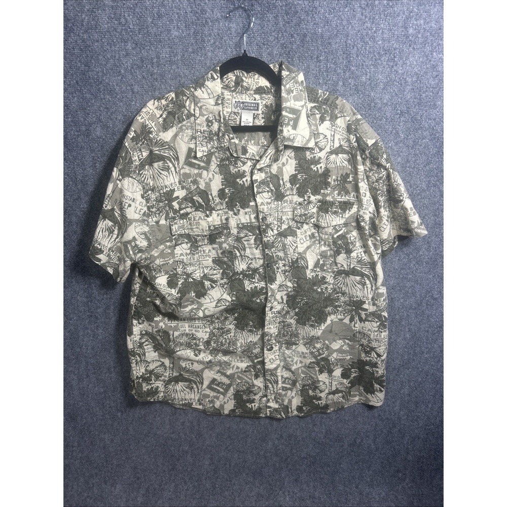 Route 66 Original Clothing Co Mens 2XL Hawaiian Camo Short Sleeve Button Shirt